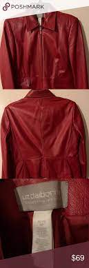 Genuine Red Leather Jacket Genuine Red Leather Jacket Is A Liz Claiborne Size 12p The Leather Feels Supple An Red Leather Jacket Clothes Design Leather Jacket
