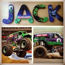 Grave Digger Letter Painting Monster Truck Room Monster Truck Room Decor Monster Trucks