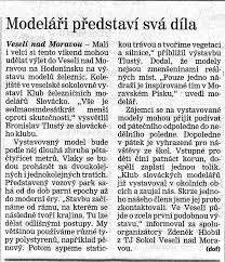 Informace a zprávy z vyškova a okolí, nejdůležitější informace a události z jednotlivých obcí, dění v politice, kultuře, sportu i v běžném životě. Hodoninsky Denik Modelari Predstavi Sva Dila Veseli Nadmoravou