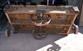 Lineberry Factory Railroad Cart Industrial Caffeine Cart Coffee Table Vintage Industrial Furniture Factory Cart