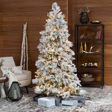 Lightly Flocked Snowbell Pine Pre Lit Full Christmas Tree Real Christmas Tree Pre Lit Christmas Tree Slim Christmas Tree