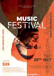 Bright colors on a round black background music festival vector template design (2 options). Music Festival Poster And Flyer Psd Template Free Download