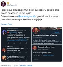 Gonzalo de la carrera men's singles overview. Felipe Ovalle Twitterren En Relacion Al Tweet De Gonzalo De La Carrera Lo Siguiente 1 La Chica Que Lo Subio Hizo Una Captura De La Pantalla De Un Retweet A Una Seguidora