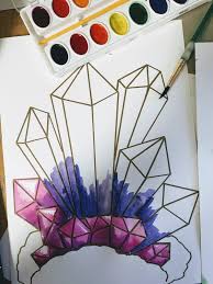 Art Rocks 4th Grade Gems Crystals Elementary Art Elementary Art Projects Homeschool Art
