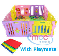 8 Sided Plastic Baby Playpen With Playmats Pink Mcc Trading Ltd Mcc Direct Mcc Outlet