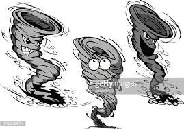 Tornádo doprovázel také silný vítr a déšt. Hurricane And Tornado Disaster Clipart Image