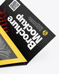 Аппетитный макет флаера для ресторана. A4 Trifold Brochures Mockup In Stationery Mockups On Yellow Images Object Mockups