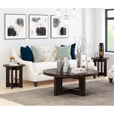 Its design doesn't look intrusive and overwhelming. Solid Wood Espresso 3 Piece Round Coffee Table Set