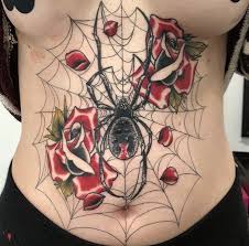Tattoos that include some manifestation of their web can be considered a great protective shield. Jenngolgan Tummy Spider Spider Spider Web Under Boob Girls With Tattoos Color Roses