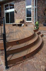 Patio With Curved Stairs This Is Fiberon Composite Decking It S Low Maintenance Eco Friendly And Beautiful Why Use Wood W Curved Patio Outdoor Stairs Patio