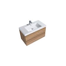 Double sink, single sink, vessel sink, undermount sink Gef Almere Bathroom Vanity With Acrylic Top Natural Oak Finish 36 In Cpr36nov Rona