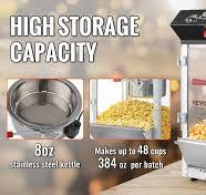 VEVOR Popcorn Maker, 850W Popcorn Popper Machine, 8 Oz Kettle Makes 48 Cups  per Batch, Countertop Popcorn Maker with Tempered Glass, Includes 4 ...