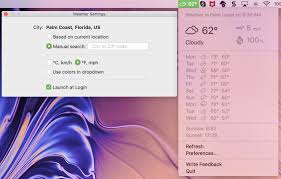 26 °c, mostly sunny, today's temperature : How To Add The Weather Forecast To Your Mac Menu Bar