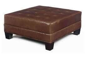 Love to use trays on ottomans. Drew Large Square Leather Ottoman Coffee Table