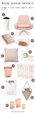 Gold And Rose Gold Desk Accessories And Feminine Office Supplies Home Office Decor Feminine Home Offices Home Office Design
