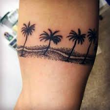Dotted Black Palm Tree Tattoo On Arms For Male Tattoos For Guys Palm Tree Tattoo Tree Tattoo Men