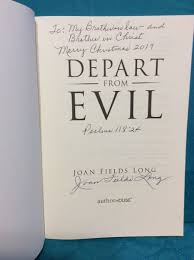 Depart from Evil Paperback by Joan Fields Long Signed By Author