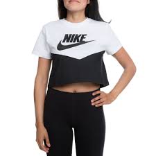 Black And White Nike T Shirt Women S Nike Sportswear Heritage T Shirt Black White In 2020 Nike Shirts Women Nike Sportswear White Nikes