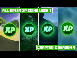 This week there are nine total coins to find across the fortnite map. All 4 Green Xp Coins Locations Week 1 Dream Of Green Punch Card Fortnite Chapter 2 Season 4