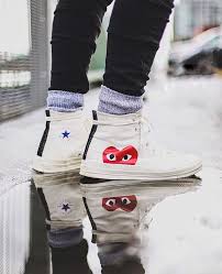 Comme Des Garcons Play X Converse Chuck Taylor 1970s Hi Black Slept On Kicks Since They Don T Say Yeezy Outfits With Converse Cdg Converse Chuck Taylors