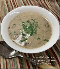 Add can of cream of celery and can of golden mushroom and 3 cans of tomato sauce. Mixed Mushroom Soup With Sherry And Thyme Tastingspoons