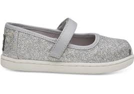 silver iridescent glimmer tiny toms mary jane flats