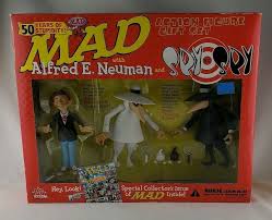 Mad Magazine With Alfred E Neuman 50th Anniv Spy Vs Spy Action Figure Gift Set