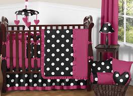 Pink Black And White Hot Dot Baby Bedding By Sweet Jojo Designs 9 Pc Crib Set Only 189 99