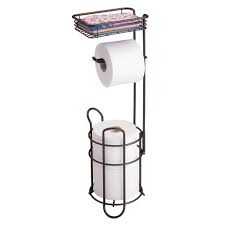 Free standing toilet roll holder to hold small flower vases for a beautiful bathroom look. Toilet Paper Stand Free Standing Bathroom Tissue Roll Holder With Top Shelf For Home Improvement Plumbing Fixtures