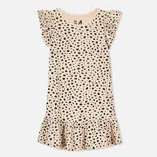 cotton on kids leopard print short sleeve frock