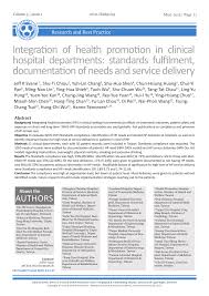 Hp laptops are of standard quality where its features are awesome. Pdf Integration Of Health Promotion In Clinical Hospital Departments Standards Fulfilment Documentation Of Needs And Service Delivery