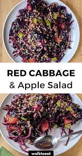 Red Cabbage And Apple Salad Walktoeat Recipe Raw Vegan Recipes Raw Vegan Dinners Vegan Cabbage Recipes