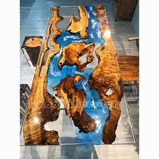 Price is set for the size, revising the. Elegant Transparent Blue Epoxy Resin Clear Table Golden Wood River Dining Table Buy Epoxy Resin Clear Table Blue Epoxy Resin Resin Table Top Wood Dining Table River Dining Table Epoxy Resin Table Top