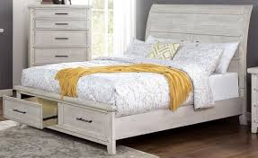 Atascadero storage bedroom set weathered carbon. Furniture Of America Shawnette Antique White King Storage Bed Foa7924ek Bed Esencia Home Furnishing Bakersfield Ca