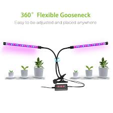 36 led plant growing beads (24 red & 12 blue). Lovebay Timing Function Dual Head Grow Light 36led 5 Dimmable Levels Grow Lamp Bulbs With Adjustable 360 Degree Gooseneck Fo Hydroponics Grow Lamps Grow Lights