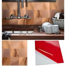 The process for installing backsplash tile using adhesive tile mats is fairly straightforward. Self Adhesive Tile Stickers Backsplash For Kitchen Stick On Wall Tiles Stickers Peel And Stick Tile Metal Backsplash For Kitchen Home Decor Bronze Retro Wall Sticker Pack Of 5 Tiles 12 X 12
