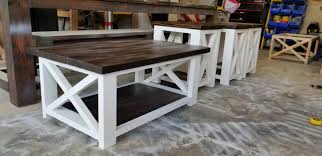 Farmhouse Coffee Table And End Tables Etsy Tv Stand And Coffee Table Coffee Table Coffee Table Farmhouse