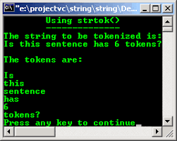 It returns a pointer to next token in the str1. A Practical C Program Examples And Code Samples On The C Standard Template Library Character And String Class Programming Tutorial