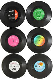 Retro music background, vinyl records, reel tape, cassette, headphones, cup of coffee and notebook on old wooden table guy with glasses playfully winks. Vinyl Record Table Mats Drink Coaster Table Placemats Creative Coffee Mug Cup Coasters 2 4 6 Pcs Heat Resistant Nonslip Pads Buy Coaster Table Placemats Creative Coffee Mug Heat Resistant Nonslip Pads Product On Alibaba Com