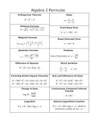 Image Result For High School Algebra 2 Formulas Algebra Formulas School Algebra Math Formulas