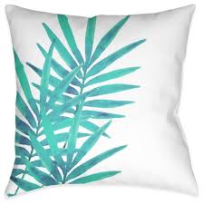 Yes, but the tan is not a solid tan, its a tan with a yellow/cream hexagonal pattern. Aqua Palm Leaves I Outdoor Decorative Pillow Tropical Outdoor Cushions And Pillows By Laural Home Houzz