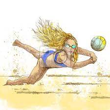 Desenho de uma defesa de voleibol para colorir. Jogador De Voleibol Volei De Praia Desenho Da Mao De Tamanho Fotomural Fotomurais Sketchbook Campeonato As Myloview Com Br
