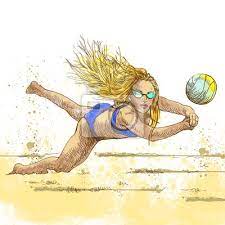 Jogador de voleibol bonito segurando a ilustração de ícone do vetor bola dos desenhos animados. Jogador De Voleibol Volei De Praia Desenho Da Mao De Tamanho Fotomural Fotomurais Sketchbook Campeonato As Myloview Com Br