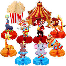 Gender neutral baby shower games, animal baby shower, safari baby shower game, choo train baby shower game, circus animal baby shower tlc54. Buy Outus 10 Pieces Circus Carnival Animals Honeycomb Centerpieces Carnival Christmas Party Table Topper Circus Carnival Party Favors For Birthday Baby Shower Circus Theme Party Decorations Online In Indonesia B0899qqgbc