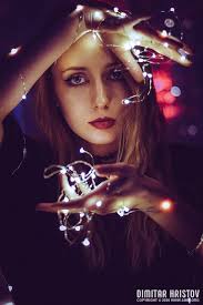 Luminescence Violet Light Girl Portrait Night Photography Portrait Christmas Light Photography Portrait Girl