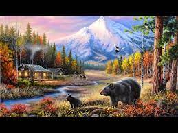 Acrylic Landscape Painting Timelapse Mountain Cabin Youtube