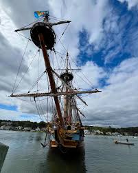 Fair winds, Kalmar Nyckel! After completing biennial hull maintenance at  the Henry B. du Pont Preservation Shipyard, this majestic tall ship is  headed home to Delaware. Until next time! 🧡⚓️🌊 . . . . . #