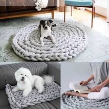 Regardless, your dog's bed will become stinky and dirty over time. Chunky Knitting Dog Bed Rug Hand Braided Round Rug Knitfirst