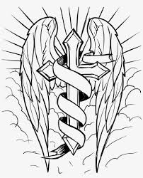 You can save your interactive online coloring pages that you have created in your gallery, print the coloring pages to. Cross With Ribbon Drawing At Getdrawings Cross With Wings Coloring Pages Free Transparent Png Download Pngkey