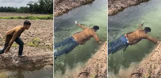 Holiday swim in water park. Video Air Jernih Macam Kolam Renang Aksi Lelaki Berenang Di Parit Dapat 2 2 Juta Tontonan Sinar Plus